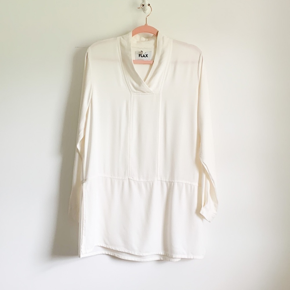 FLAX Ivory Lagenlook Oversized Tunic Top small